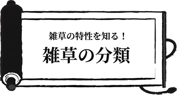 雑草の特性を知る　雑草の分類